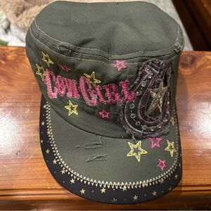 Embroidered Cowgirl Cap with Stars